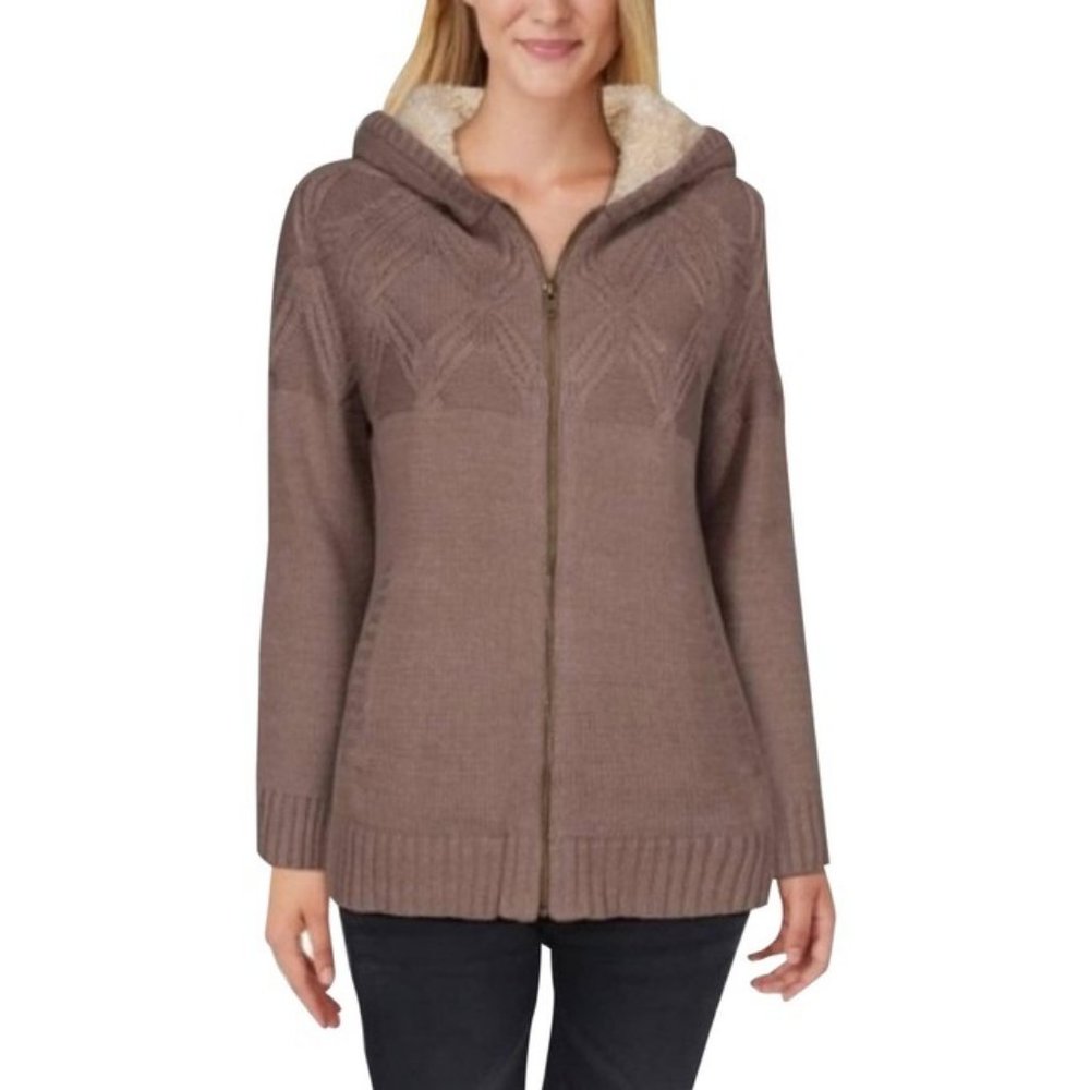 Natural Reflections Brown Zip Hooded Sweatshirt S